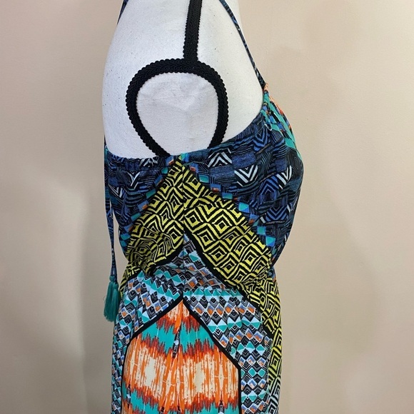 Jealous Tomato Boho Tribal Aztec Print Maxi Dress size Small - Picture 9 of 12